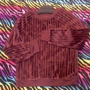 Ribbed Burgundy Pullover Sweater